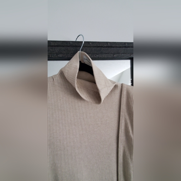 Beige turtleneck Club Monaco sweater dress - Picture 6 of 7